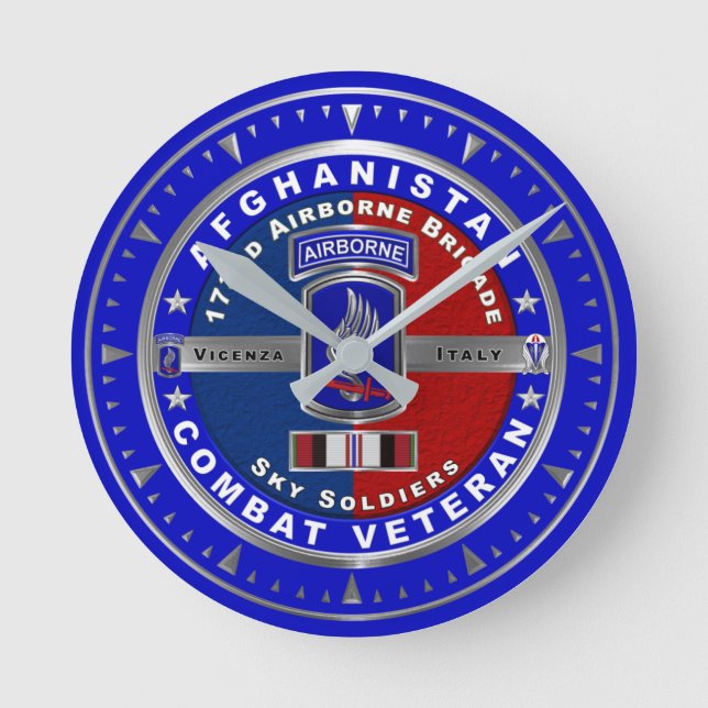 173. Im Flugzeug Brigade Afghanistan Veteran Runde Wanduhr (Vorderseite)