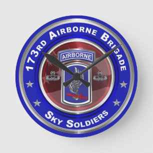 173rd Airborne Brigade Sky Soldiers Runde Wanduhr