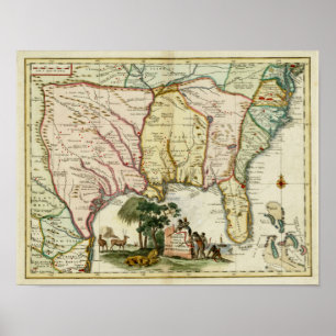 1740 Florida Karte Poster