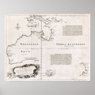1744 Australien Karte Poster