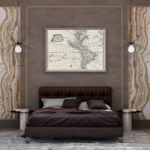 1747 Bowen Karte von Nordamerika und Südamerika Poster