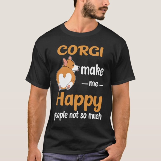 174 Corgi macht mich glücklich T-Shirt (Vorderseite)