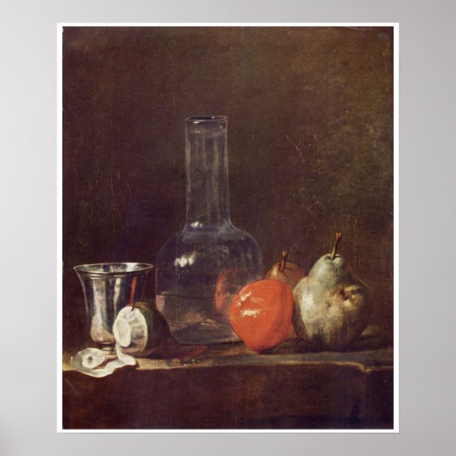 1750-Still Life mit Glasflasengesteck Art Poster (Vorne)