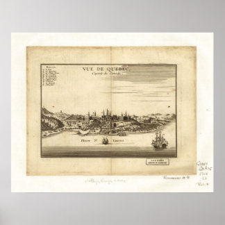 1755 St. Laurent Montreal Quebec Panoramakarte Poster