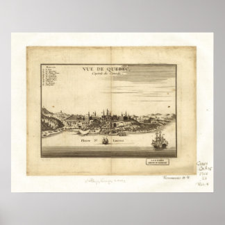 1755 St. Laurent Montreal Quebec Panoramakarte Poster