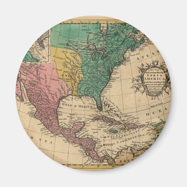 1763 Nordamerika Karte Magnet (Vorne)
