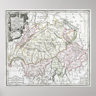 1764 La Suisse Karte Poster