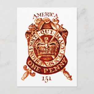 1765 Amerikanische Steuerstempel Postkarte