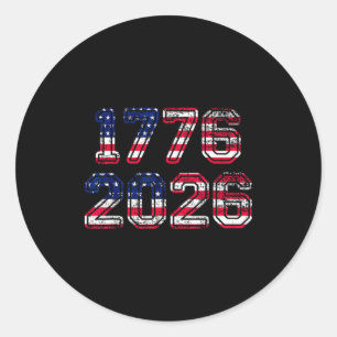 1776-2026 250. Geburtstag American Flag Eagle Shir Runder Aufkleber