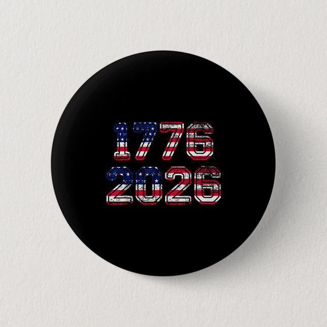 1776-2026 250th Birthday American Flag Eagle Shirt Button (Vorderseite)
