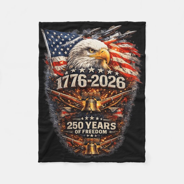 1776-2026 Adler 250 Jahre Freiheit Patriot Ameri Fleecedecke (Vorderseite)