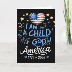 1776 2026 Amerikanisches Kind Gottes 250. Geburtst Karte