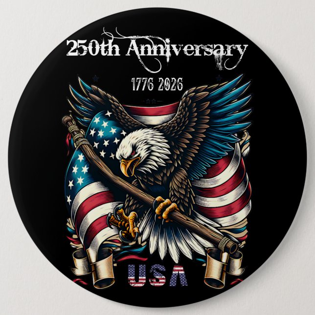 1776 2026 Happy Anniversary America Button (Vorderseite)