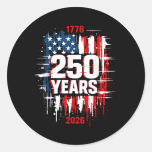 1776-2026 Patriotische amerikanische nge-Flagge 25 Runder Aufkleber