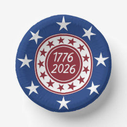 1776-2026 Patriotische Party Themenpapier Pappteller