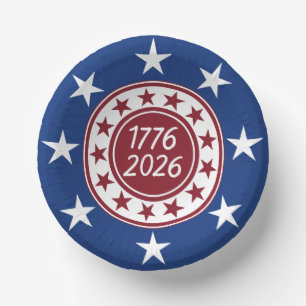 1776-2026 Patriotische Party Themenpapier Pappteller