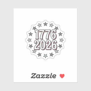 1776 2026 Patriotische Sterne Vintage Vektor Desig Aufkleber