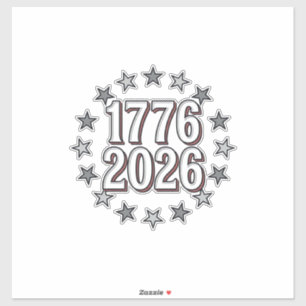 1776 2026 Patriotische Sterne Vintage Vektor Desig Aufkleber