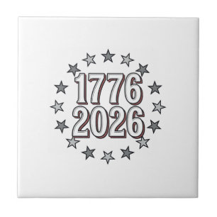 1776 2026 Patriotische Sterne Vintage Vektor Desig Fliese