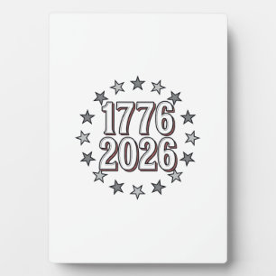 1776 2026 Patriotische Sterne Vintage Vektor Desig Fotoplatte
