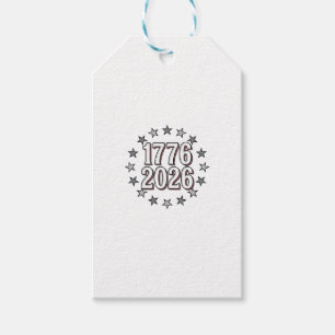 1776 2026 Patriotische Sterne Vintage-Vektordesign Geschenkanhänger