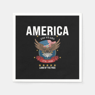 1776 2026 Patriotischer Adler-Flagge Semiquincennt Serviette