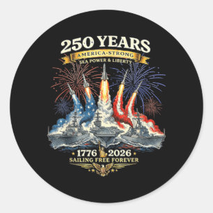 1776-2026 USA 250. Jubiläum 4. Juli Runder Aufkleber