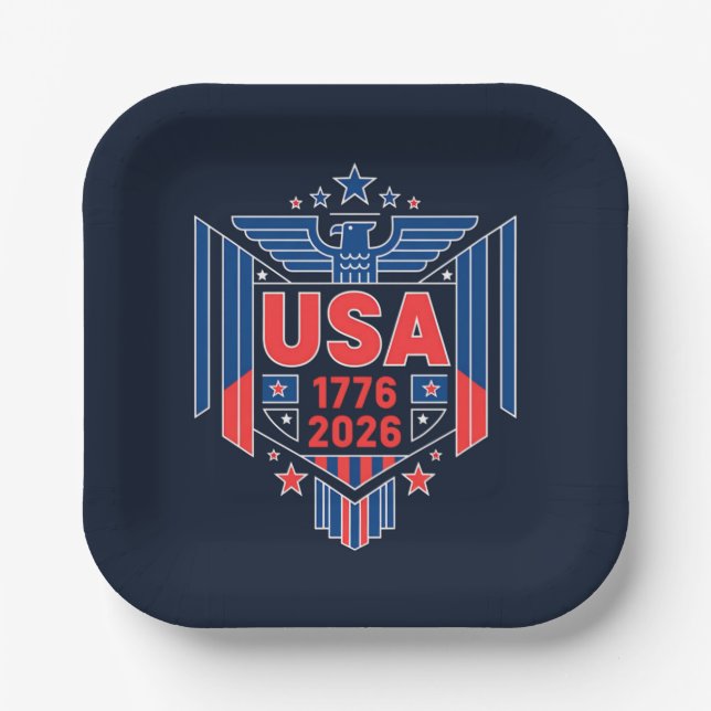 1776-2026 USA  PAPPTELLER (Vorderseite)