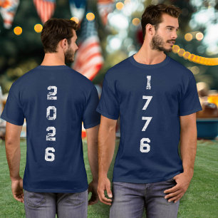 1776 2026 Vertikale Numerische Halb-Quinquennale T-Shirt