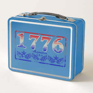 1776- Abgetragen Verblasst Metall Brotdose