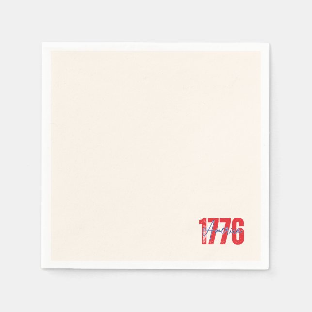 '1776 America' Soft Ivory Hintergrund 4. Juli  Serviette (Vorderseite)