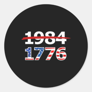 1776 American Patriot Design Company Resist 1984 R Runder Aufkleber