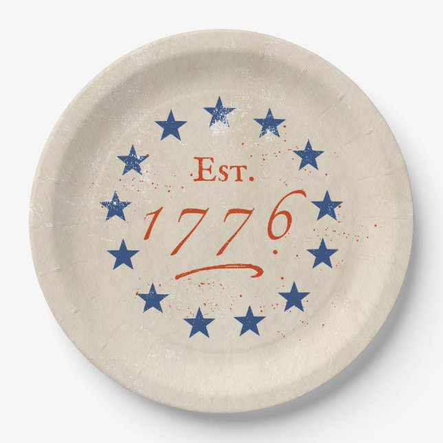 1776 American Stars Pappteller (Vorderseite)