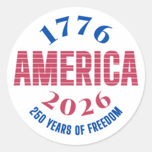 1776 AMERIKA 2026 250 Jahre Freiheit Runder Aufkleber