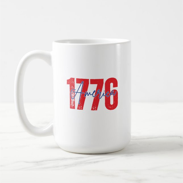 "1776 Amerika" 250. Jubiläum 4. Juli Kaffeetasse (Links)