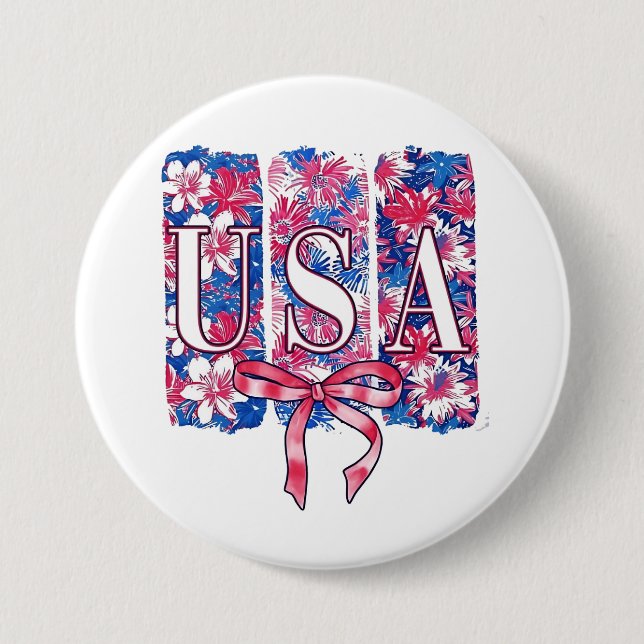 1776 Amerika 4. Juli USA Blume Button (Vorderseite)