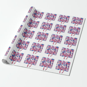 1776 Amerika 4. Juli USA Blume Geschenkpapier