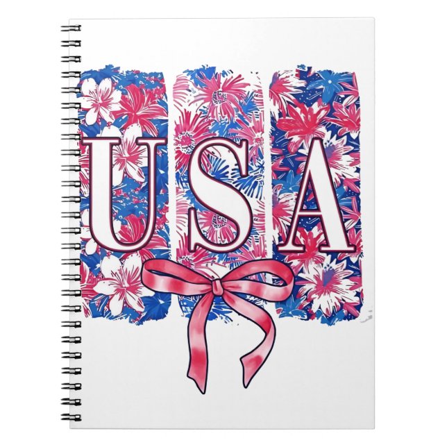 1776 Amerika 4. Juli USA Blume Notizblock (Vorderseite)