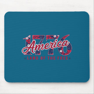1776 Amerika Floral Patriotische Grafik Kunst Mousepad