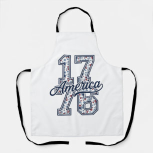 1776 Amerika Floral Patriotisches Vintage-Vektorde Schürze