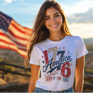 1776 Amerika Land der Freien Patriotisches Vintage T-Shirt