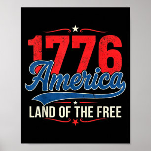 1776 Amerika Land der Freien Vintage Patriotisch Poster