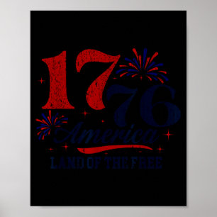 1776 Amerika Land Illustration Poster