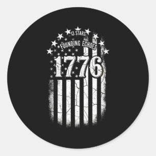 1776 amerikanische Flagge Betsy Ross 13 Sterne USA Runder Aufkleber