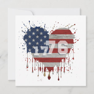 1776 Amerikanische Flagge Einladung