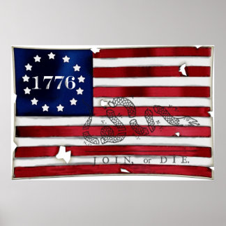 1776 Amerikanische Flagge Poster