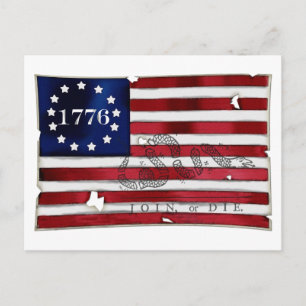 1776 Amerikanische Flagge Postkarte
