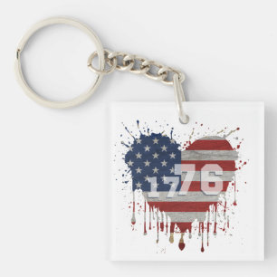 1776 Amerikanische Flagge Schlüsselanhänger