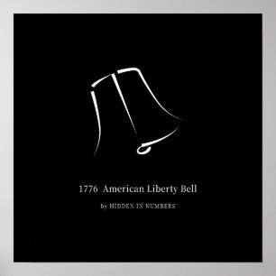 1776 Amerikanischer Freiheitsglocken-Minimalismus- Poster