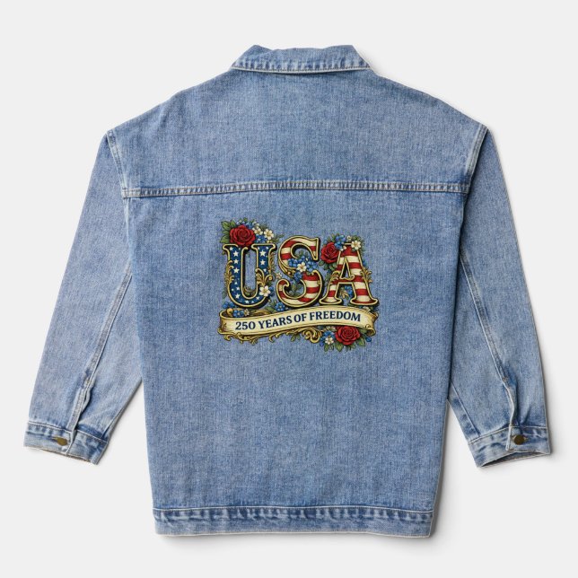 1776 Amerikas 250. Jubiläum Jeansjacke (Rückseite)